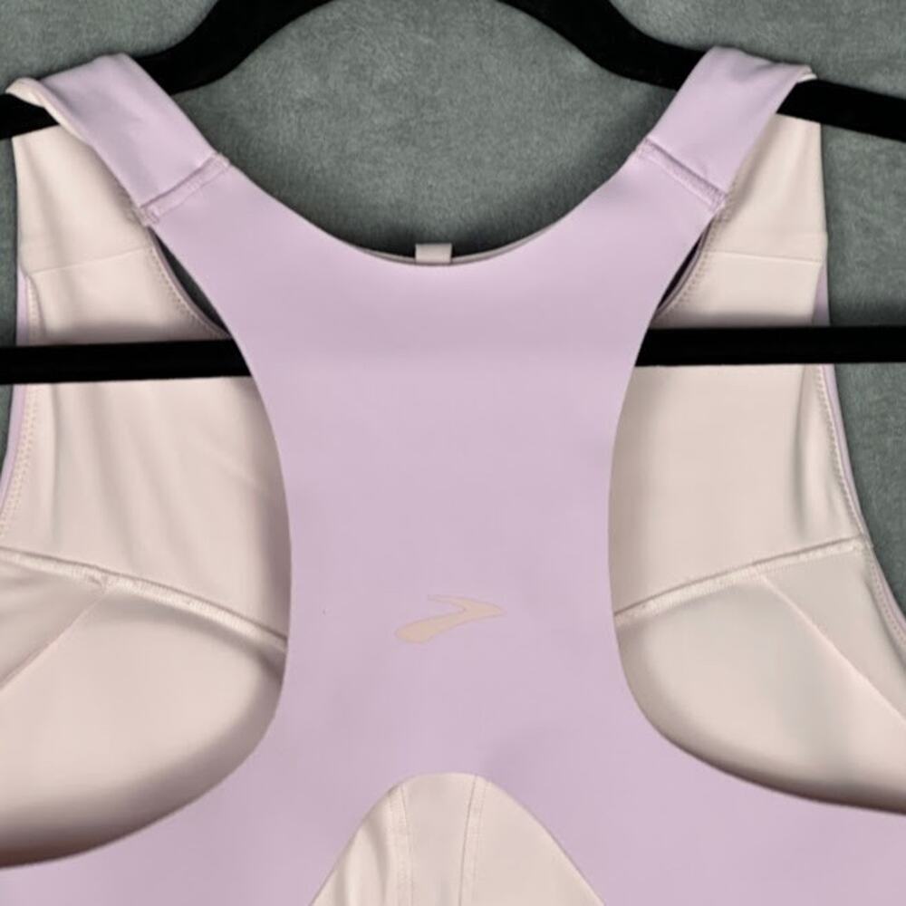 Brooks 3 Pocket Sports Bra Womens 38C/D Lilac Removable Cups Running Wireless - Picture 4 of 11
